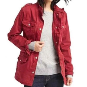 GAP Woman's Utility Army Jacket Red Size Small - Picture 1 of 10