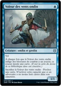 MTG Magic ZNR FOIL - Merfolk Windrobber/Voleur des vents ondin, French/VF - Foto 1 di 1