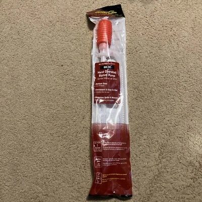 Dyna-Glo Hand Operated Siphon Pump Red Clear Plastic DH-10 Spill Less NEW - Image 1 of 4