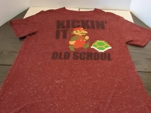 Super Mario Tee Shirt "Kicking It Old School" Size Small  - Picture 1 of 5