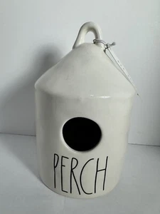 Rae Dunn Artisan Collection by Magenta PERCH Birdhouse Bird On Back Yellow Ribbo - Picture 1 of 8