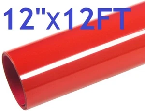 12" x 12FT Red HTV Iron On Heat Transfer Vinyl Roll for T Shirt Shoes Hats Bags - Picture 1 of 7