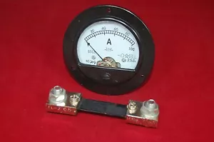 DC 0-100A Round Analog Ammeter Panel AMP Current Meter Dia. 90mm with shunt - Picture 1 of 2