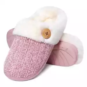 Evshine Women's Fuzzy Memory Foam Slippers Chenille Knit bedroom House Slippe... - Picture 1 of 3