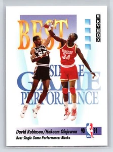 1991 Skybox David Robinson / Hakeem Olajuwon #311 Best Single Game Performance - Picture 1 of 2