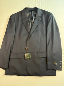 Baroni Super 150s Suit Set Mens Size 44S 38S Solid Navy Classic Single-Breasted - Picture 1 of 14