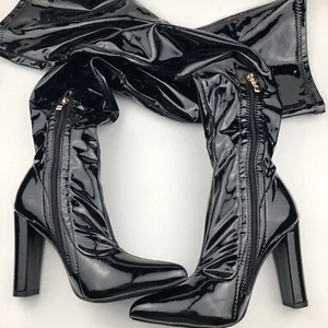 KNEE HIGH BOOTS Stylish pointed toe, sexy block heel, over the knee size us 7 - Picture 1 of 6
