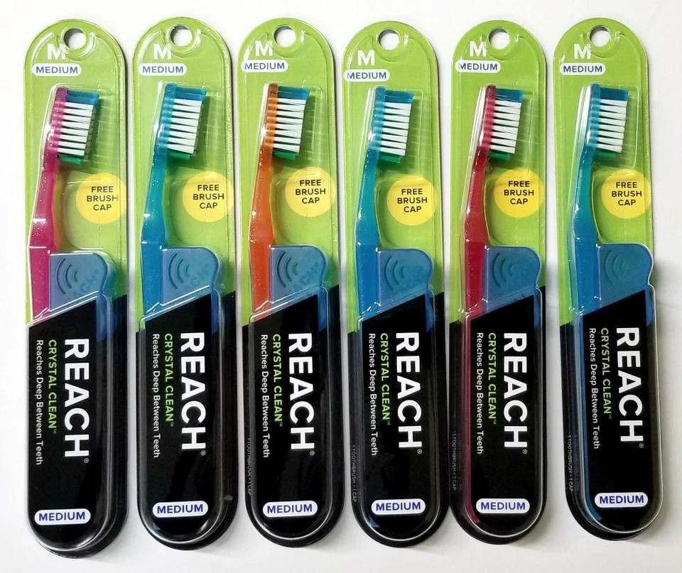 12 Reach Toothbrush Crystal Clean MEDIUM Bristles Toothbrushes - FREE SHIPPING - Image 1 of 1