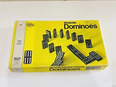 Milton Bradley Dominoes Dragon #4133 Halsam Double Twelve 91 Pieces Made USA - Image 1 of 3