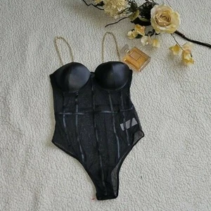 NEW! Chain Linked Mesh Underwire Teddy Bodysuit size M - Picture 1 of 4