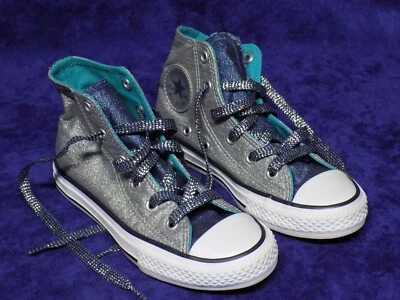 匡威 CONVERSE CHUCK Taylor 全明星金属灰色运动鞋 儿童 青少年 尺码 13 — 第 1/4 张图片