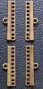 10 agujeros separador barras espaciadoras múltiples hebras collar bronce plt 4 piezas FPC176 - Imagen 1 de 3