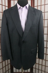 Vintage Pierre Balmain Sport Coat Jacket Size 42R Blue Black 100% Wool 2 Button - Picture 1 of 9