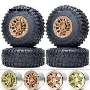 4Pcs Aluminium 2.9" Beadlock Wheel Rim Tire For 1/6 RC Crawler Axial SCX6 Jeep - Picture 1 of 21