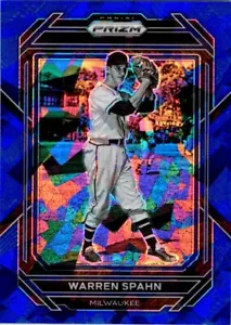 2023 Panini Prizm #270 Warren Spahn Blue Ice Prizm - Picture 1 of 2