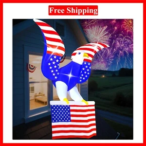 5FT 4th of July Finestra Gonfiabili Flying Calv Eagle LED da Incasso con Ameri... - Foto 1 di 8