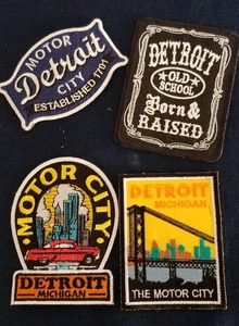 4 pc. Detroit Michigan Based Embroidered Patch misc size 3"-3.5" - Picture 1 of 2