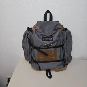 Vintage JanSport Backpack Mens Large Leather Bottom Retro Hiking Outdoor USA 90s - Picture 1 of 11