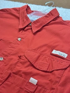 Columbia PFG Shirt Mens 2XL Red Long Sleeve Fishing Vented - Picture 1 of 11