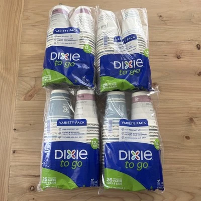 To Go Medium Paper Coffee Cups With Lids 12 Oz 26 Count Disposable Cups Lot of 4 - Image 1 of 3