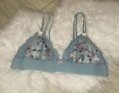 Sujetador Bralette Triángulo Etam Nº 8 Transparente Bordado Floral WF Mujer 36C Verde Nuevo Foto 1 de 4