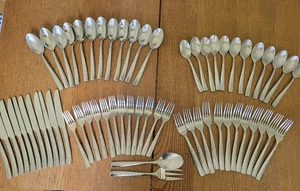 62pc Towle Living Collection Stainless Texture Hammered Silverware SET for 12 - Picture 1 of 13