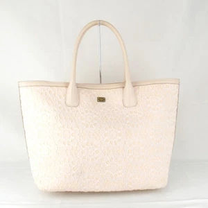 Dolce Gabbana Y Bolsa Tote Encaje Rosa Beige Cuero - Imagen 1 de 12