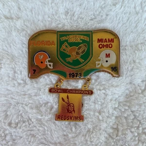 Prendedor conmemorativo 1973 Florida Gators versus Miami Ohio Redskins mandarina - Imagen 1 de 4