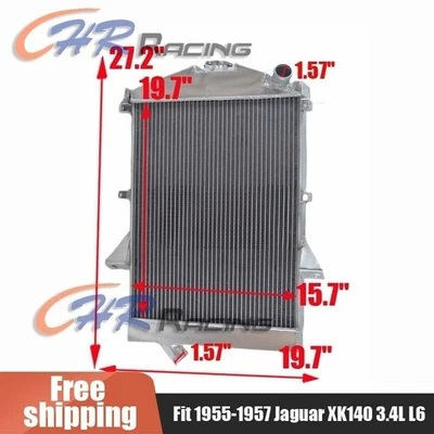 Radiador de aluminio de 2 filas para Jaguar XK140 1956 1955-1957 3,4 L L L6 MANUAL Foto 1 de 4