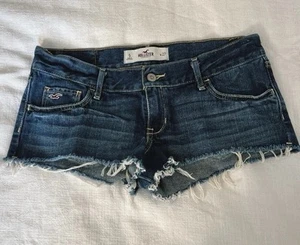 Hollister Y2K Vintage Denim Jean Low Rise Micro Shorts 5/W 27 - Picture 1 of 4