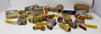 Huge Lot Of Brass Thread Ball Valves Apollo 1/2" 3/8" 3/4" Assorted Febco B&K - Image 1 of 4