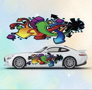 Graffiti Style car Decal; Universal Decal For Both Sides Of Car; Universal Fit - Foto 1 di 1