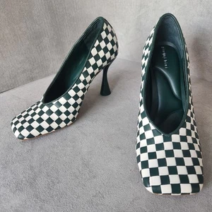 Zapatos de salón Gianni Bini 6 cuero verde Colton intrecciato cuadros puntera cuadrada nuevos $100 - Imagen 1 de 15