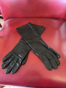 Vintage Damengröße 6,5 schwarz formell lange Oper Abendhandschuhe hergestellt in Italien - Bild 1 von 6