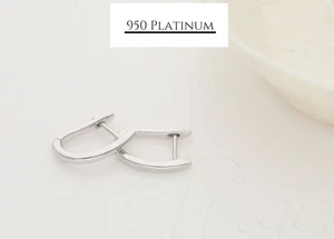 Luxurious 950 Platinum Classic Huggie Hoop Earrings - The Perfect Elegant Gift - Picture 1 of 6