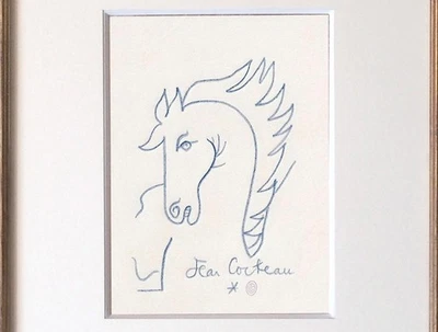 Jean Cocteau Dibujo Masculino Francés Boceto Caballo Clásico Griego Cheval Foto 1 de 4