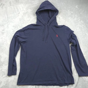 Herren Polo Ralph Lauren Langarmshirt mit Kapuze Large blau leichter Hoodie - Bild 1 von 7