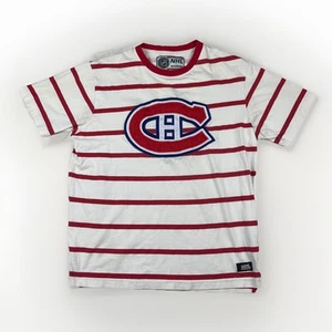 Vintage ILANCO NHL Montreal Canadiens Retro Stripped T-shirt Men’s Sz Medium *** - Foto 1 di 23