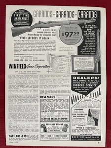 Vintage 1959 Print Ad Winfield Arms Corp. Garand .30 Semi Automatic Rifle Ad - Bild 1 von 3