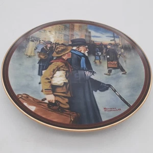 Placa de colección Norman Rockwell Knowles A Helping Hand 1991 caja certificado de autenticidad 8,5" arte de EE. UU. - Imagen 1 de 7