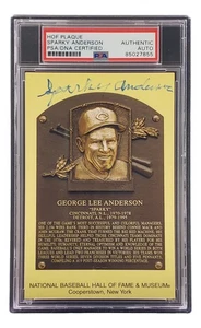 Sparky Anderson Signed 4x6 Cincinnati Reds HOF Plaque Card PSA/DNA 85027855 - Picture 1 of 4
