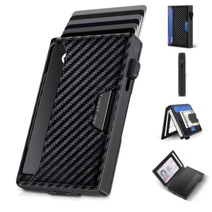 Pop-Up Wallet for Men - Slim Metal RFID Blocking Card Holder, Holds 10 Cards ... - Picture 1 of 7