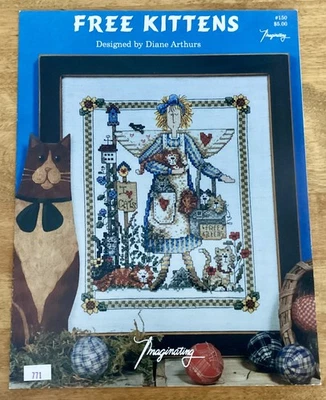 Imaginating Inc. Cross Stitch Wall Hanging Pattern-Free Kittens-Diane Arthurs - Image 1 of 4