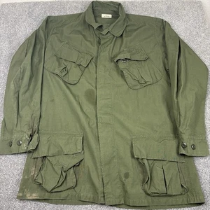 Vintage 60s Vietnam Combat Tropical Coat Mens M Long 4th Model Fatigue Jacket - Picture 1 of 14