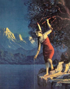 Indian Maiden Mountain Fishing in Lake - Picture 1 of 1