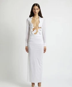 Christopher Esber Venus Plunge Tshirt Dress Sz 10 - Picture 1 of 1