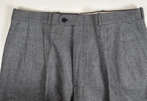 NWT Vintage Bullock & Jones Men's Wool Tweed Pleated Trousers Pants Sz 38 Gray - Picture 1 of 7
