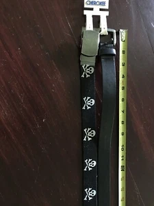 2 PACK OF BELTS SIZE M BOYS BLACK BELT 29” SKULL BELT 31” CHEROKEE - Picture 1 of 8