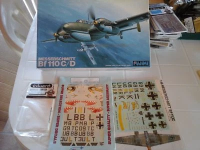 MESSERSCHMITT BF110 C/D 1/48 SCALE FUJIMI MODEL+SUPERDECALS+PHOTOETCHED PARTS - Immagine 1 di 4