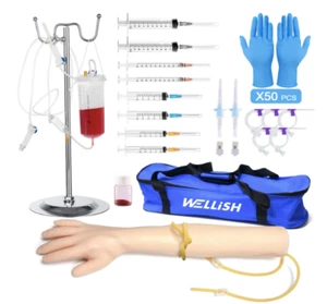 WELLiSH IV Practice Arm Infusion Model, Venipuncture Training Model Phlebotom... - Picture 1 of 16